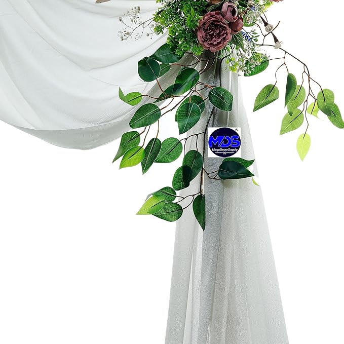 MDS Halloween Chiffon Draping Fabric - 2 Panel, 30" Wide x 40ft Long - Sheer Spooky Arbor & Canopy Drapery for Haunted House Backdrops, Party Ceilings, DIY Costumes & Themed Events - Gray