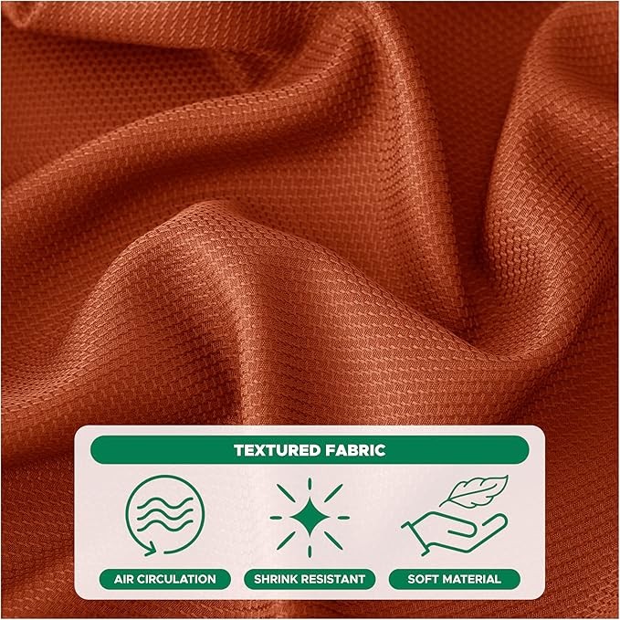 Biscaynebay 2 Pack Fall Tablecloth Textured Fabric 60x84 Inch Rectangular, Rust Thanksgiving Autumn Harvest Water Resistant Fabric Tablecloths for Kitchen, Dining, Wedding, Parties Machine Washable