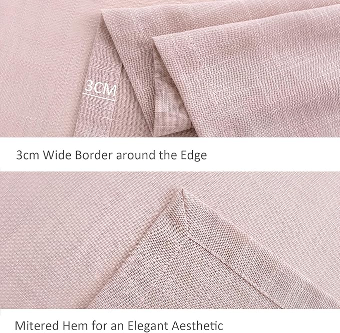 maxmill Lux Faux Linen Tablecloth with Slubby Yarn Textured Weaves Wrinkle Free Anti-Shrink Soft Table Cloth for Kitchen Dining Tabletop for Outdoor and Indoor Use Rectangle 60 x 84 Inch Blush