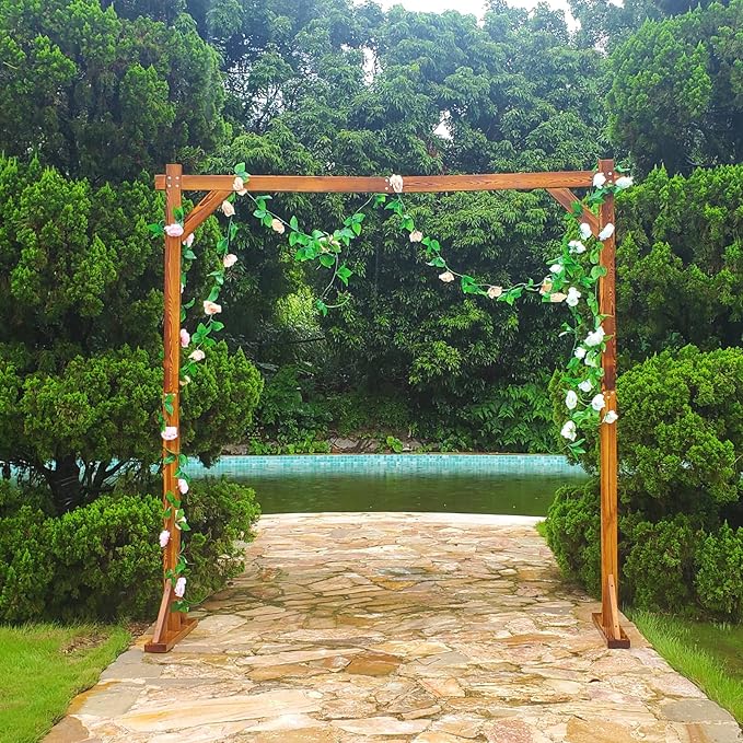 Wedding Arbor, 7.3 ft Solid Wood Square Arch, Detachable