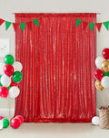 Eternal Beauty Red Sequin Backdrop, 20x10 Ft Glitter Background Curtains for Christmas Shimmer Photography Party Wedding Birthday Back Drop Decor