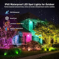Spotlights, 6-Pack, 12W RGBW LED Landscape Lights with Remote Control