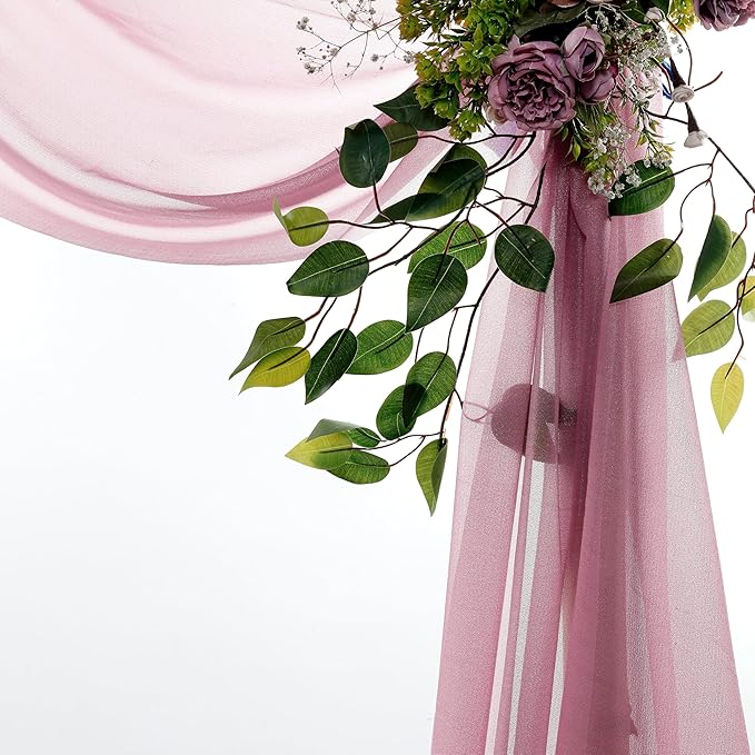 Backdrop Fabric Mauve Sheer Chiffon, 30 Inch x 40 Ft Panel