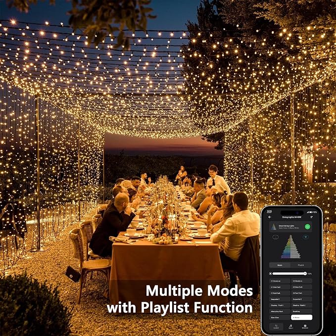 Indoor String Lights 65.61ft 200 LED Warm White WiFi Smart Lights
