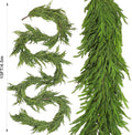 Christmas Garland, 15 Ft Dark Green Norfolk Pine Realistic PE