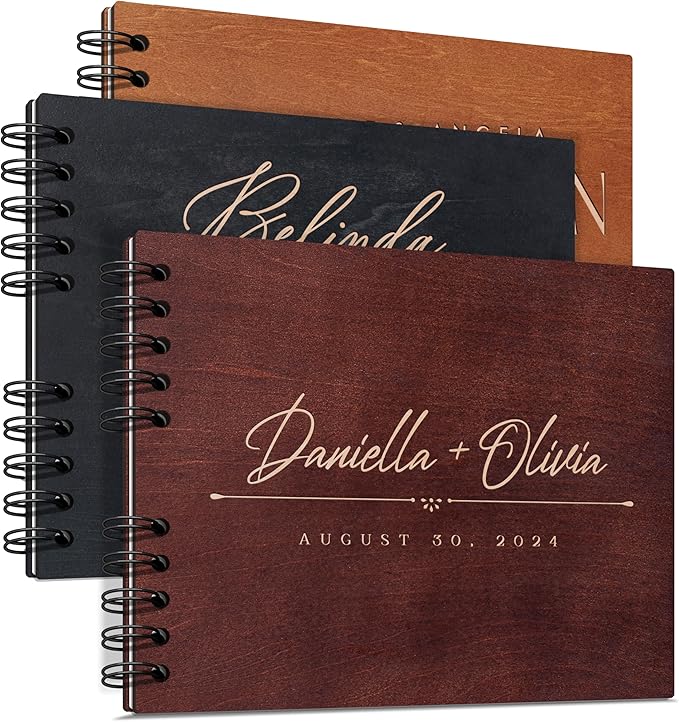 Personalized Wooden Guestbook with 5 Finishes and 2 Sizes