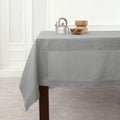 Solino Home Linen Tablecloth 60 x 108 Inch - Classic Hemstitch 100% Pure Linen Soft Grey Table Cloth for Rectangle Tables - Machine Washable Tablecloth for Fall, Autumn, Thanksgiving, Christmas