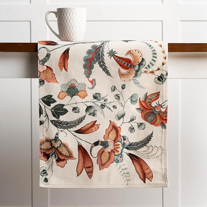 Maison d' Hermine Table Runner 100% Cotton Double Layer Table Runners 72 inches Long for Thanksgiving Christmas Decorations Home Kitchen Dining Party Wedding (Dalida, 14.5" x 72")