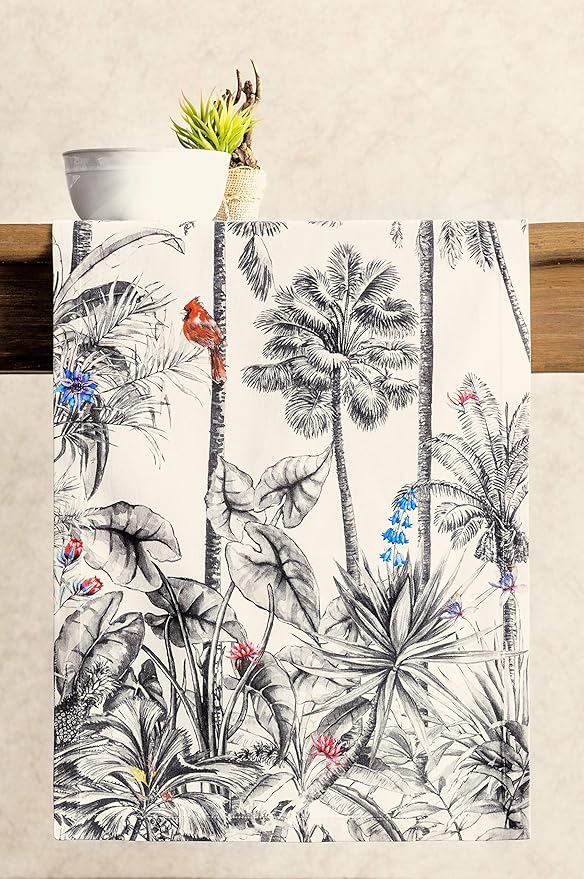 Maison d' Hermine Table Runner 100% Cotton Single Layer Table Runners 60 inches Long for Thanksgiving Christmas Decorations Home Kitchen Dining Party Wedding (Amazonia, 14.5" x 60")