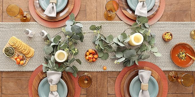 DII Woven Basic Tabletop Collection, Chevron Table Runner, 15x72, Darn Brown