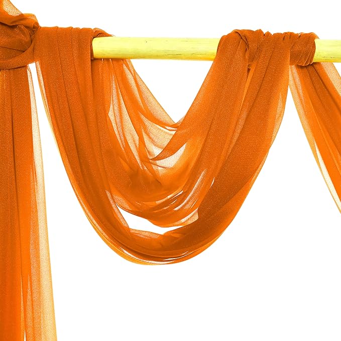 Backdrop Fabric Panel, Orange Sheer Chiffon, 30 in x 50 ft