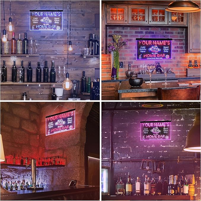ADVPRO Personalized Your Name Custom Home Bar Beer Established Year Dual Color LED Neon Sign Red & Yellow 16 x 12 Inches st6s43-p1-tm-ry