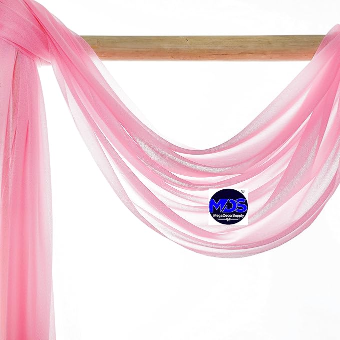 MDS Halloween Chiffon Draping Fabric - 1 Panel, 30" Wide x 40ft Long - Sheer Spooky Arbor & Canopy Drapery for Haunted House Backdrops, Party Ceilings, DIY Costumes & Themed Events - Coral