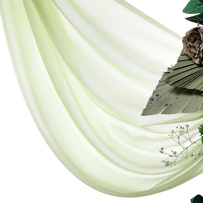 Backdrop Fabric Panel, Sage Green Sheer Chiffon, 30 In x 50 Ft