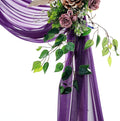 Backdrop Fabric Panel, 30 x 480 Inch Purple Sheer Chiffon with Glitter