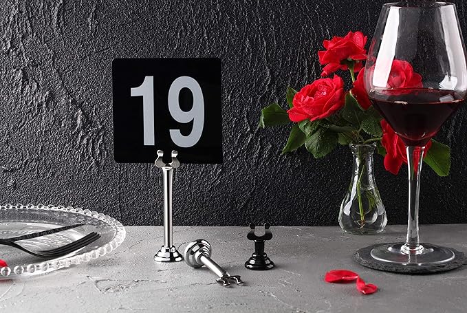 New Star Foodservice 23459 Harp Clip Style, Place Card/Table Number Holder, 3 Inch, Silver, Set of 12, 23442