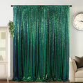 Sequin Backdrop Curtain, 10 x 10 ft Green Party Photo Backdrop, Seamless Single Panel