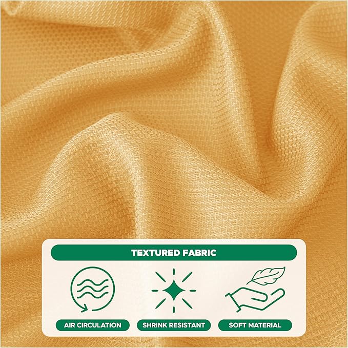 Biscaynebay Fall Tablecloth Textured Fabric 70x108 Inch Rectangular, Fall Gold Thanksgiving Autumn Harvest Water Resistant Fabric Tablecloths for Kitchen, Dining, Wedding, Parties Machine Washable