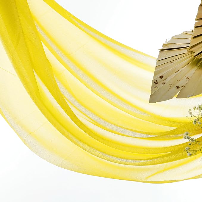 Backdrop Fabric Panel Yellow Sheer Chiffon, 30 In x 40 Ft