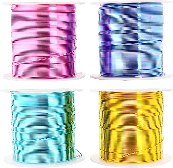 Mandala Crafts 20 Gauge Anodized Aluminum Craft Wire for Jewelry Making - 400 FT Colored Flexible Pastel Wire - Bendable for Bonsai Armature Crafting Sculpting