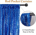 Backdrop Royal Blue Sequin Photo Background, 10 x 10 ft with Rod Pocket