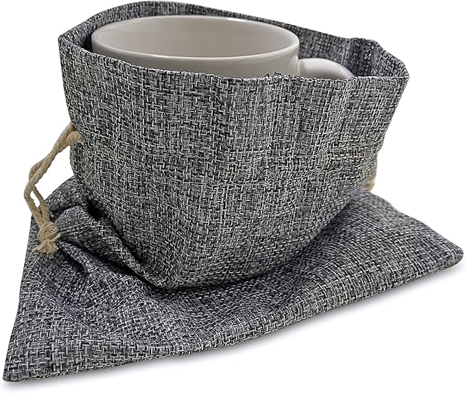Gift Bags - 50 Pack Gray Burlap with Jute Drawstring, 7 x 10 Inch