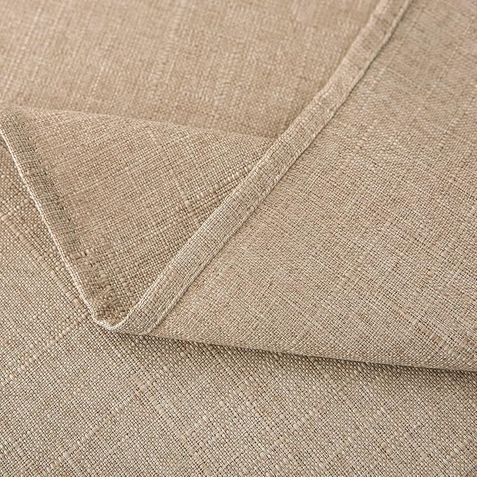 NLMUVW Linen Tablecloth for Rectangle Tables 96 Inch Burlap Textured Table Cloth Water Resistant Farmhouse Table Cover for Kitchen Dining Coffee, 54 x 96 Inch