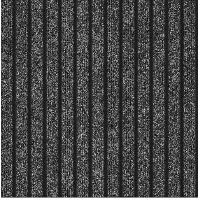 Ottomanson 2'7" x 7' Hallway Runner with Scraper Pile - Extra Durable Non-Slip Rug Mat for Indoor & Outdoor Use - Ideal for Kitchen, Entryway & Garage - High-Traffic Carpet, Black