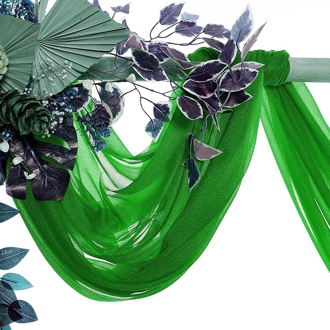 Backgrounds Sheer Chiffon Drape Fabric, 2 Panels, 30 in x 100 ft, Green