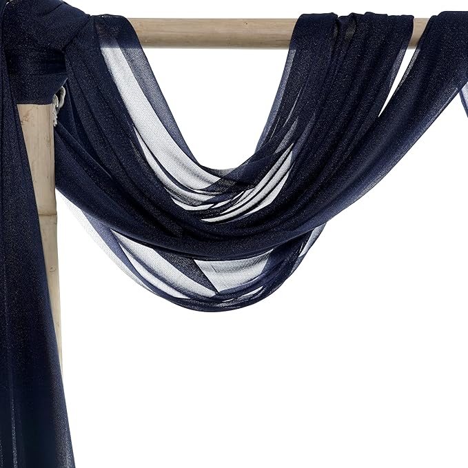 Fabric Panels, Navy Blue Sheer Chiffon, 4 Pack, 30 In x 20 Ft