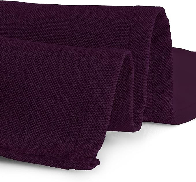 Gee Di Moda Square Tablecloth - 52 x 52 Inch Eggplant Table Cloth for Small Square or Round Tables - Heavy Duty Washable Fabric - for Buffet Table, Holiday Party, Dinner, Wedding & Baby Shower