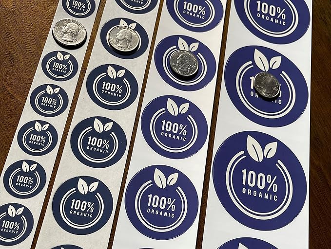 Custom Stickers Label Rolls, Build Your Own Stickers/Labels Any Design Premium Gloss BOPP Custom Sticker, Personalized Stickers for Business Logo, Custom Printed Sticker Labels 50+ (2.5 Inch Circle)