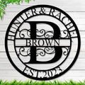 Custom Metal Sign - Family Name Sign - Personalized Metal Signs for Outdoor - Split Letter Monogram Wall Decor - Metal Wall Art - Wedding Gift for Couples