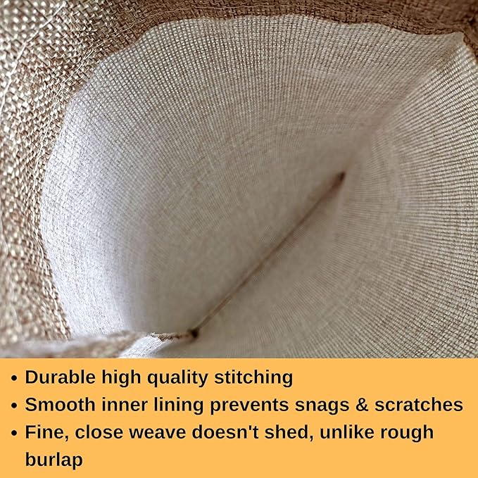 Gift Bags: 50 Brown Burlap Drawstring Bags, 7 x 10 Inch