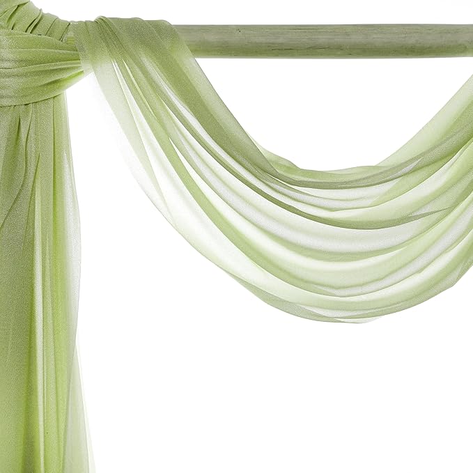 Backdrop Fabric Panel, Sage Green Sheer Chiffon, 30 In x 50 Ft