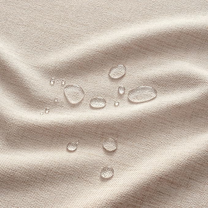 MIULEE Natural Linen Tablecloth 60x84 Inch Rectangle Table Cloth Waterproof,Stain Resistant & Wrinkle Resistant for Dining Party Wedding