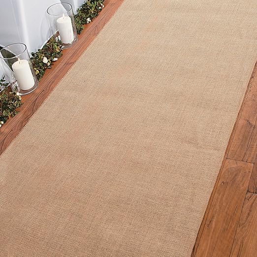 Aisle Runners, 3' x 50' Burlap Weave for Outdoor Wedding Ceremonies