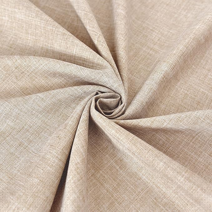 Fitable Faux Linen Round Tablecloths 90 Inch, 6 Pack - Fabric Textured Table Clothes for Round Folding Tables, Washable Neutral Table Covers for Wedding, Party, Banquet, Birthday, Beige