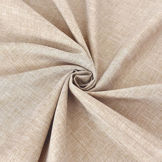 Fitable Linen Textured Beige Tablecloths 2 Pack, Faux Burlap Fabric Rectangle Table Clothes for 8 Foot Tables, Rustic Table Covers for Kitchen Dining, Vendor Events, Party, Farmhouse (54 x 120 Inch)