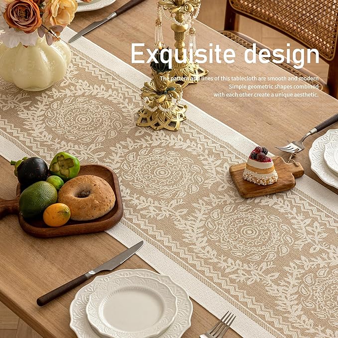 Table Runners 119 Inches,Waterproof Boho Table Runner with Tassel Fringe,Table Runner for Party Coffee Table