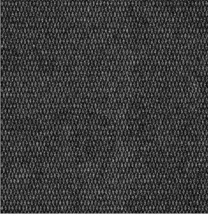 Ottomanson Commercial Scrape Rib Entry Mat – Heavy Duty Ribbed Floor Mat for High Traffic – Non Slip Rubber Back, Waterproof – Indoor Outdoor Use for Offices, Schools, Lobbies, 2' x 35', Black