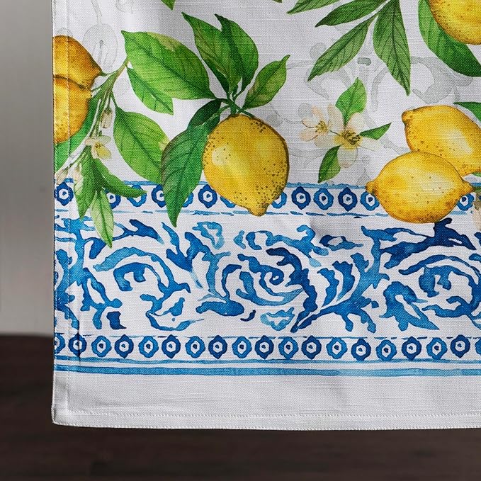Maison d' Hermine Table Runner 100% Cotton Double Layer Table Runners 72 inches Long Decorative for Home Kitchen Dining Party Baby Shower Wedding Bridal Shower Spring Summer (Cedrat, 14.50" x 72")