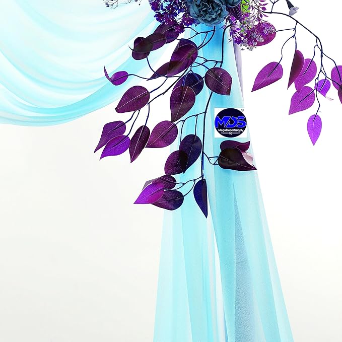 MDS Halloween Chiffon Draping Fabric - 2 Panel, 30" Wide x 20ft Long - Sheer Spooky Arbor & Canopy Drapery for Haunted House Backdrops, Party Ceilings, DIY Costumes & Themed Events - Teal