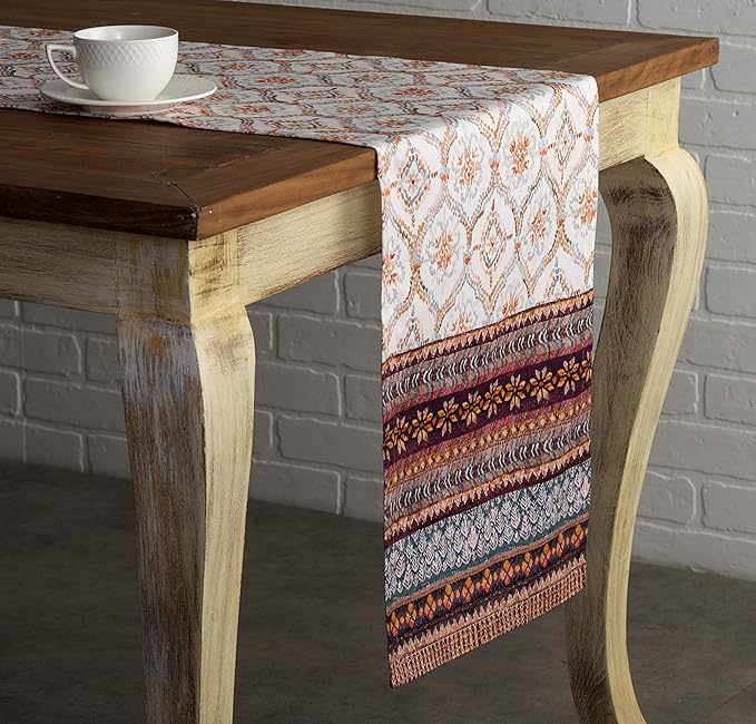 Maison d' Hermine Table Runner 100% Cotton Single Layer Table Runners 48 inches Long for Thanksgiving Christmas Decorations Home Kitchen Dining Party Wedding (Fair Isle, 14.5" x 48")