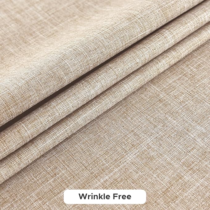 Fitable Faux Linen Tablecloths for Rectangle Tables: Water & Stain Resistant Farmhouse Table Cloth, Washable Burlap Textured Table Covers for Kitchen Dining Party(2 Pack, 60x84 Inch, Beige)