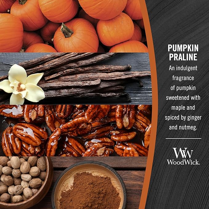 Jar Candle in Pumpkin Praline Scent with Wooden Wick