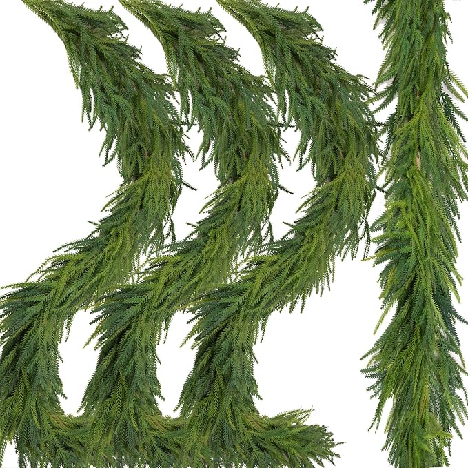 Garlands: 3 Pack of 9 Ft Green Artificial Norfolk Pine