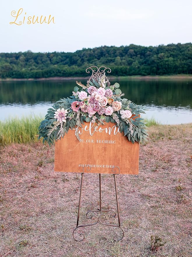 Artificial Silk Flower Swag, Dust Pink Wedding Arch Decor, 40 Inch