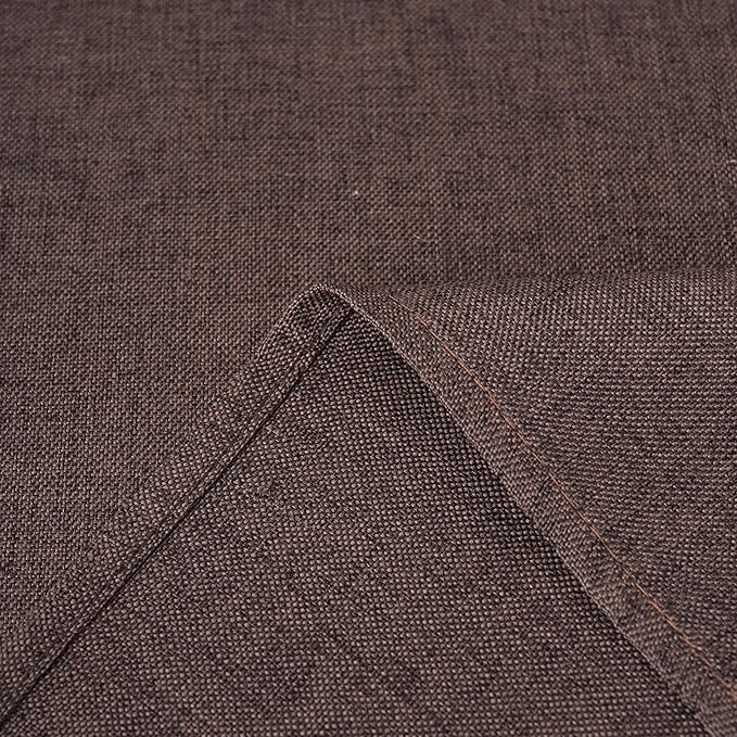 NLMUVW Brown Linen Tablecloth Square Tables, Small Chocolate Table Cloth Farmhouse Texutred Water Resistant Table Cover for Kitchen Dining Coffee, 48 x 48 Inch