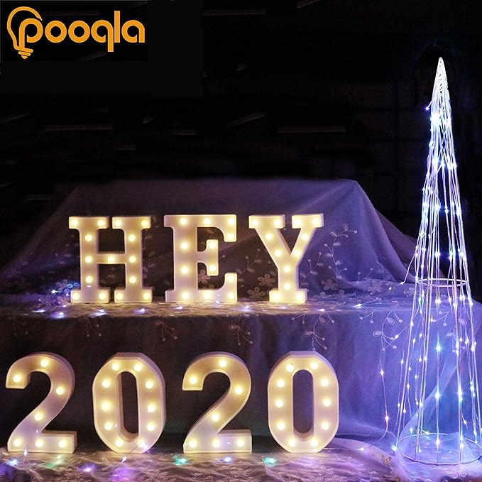 Pooqla LED Marquee Letter Lights Sign, Light Up Alphabet Letter for Home Party Wedding Decoration C